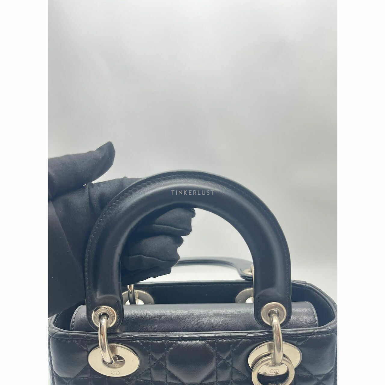 Christian Lady Dior Small Black Lambskin 2017 SHW Satchel