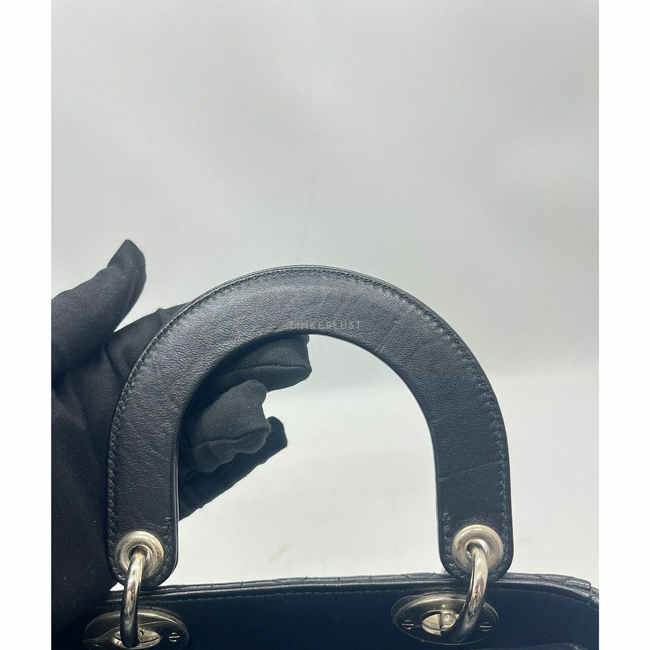 Christian Lady Dior Small Black Lambskin 2017 SHW Satchel