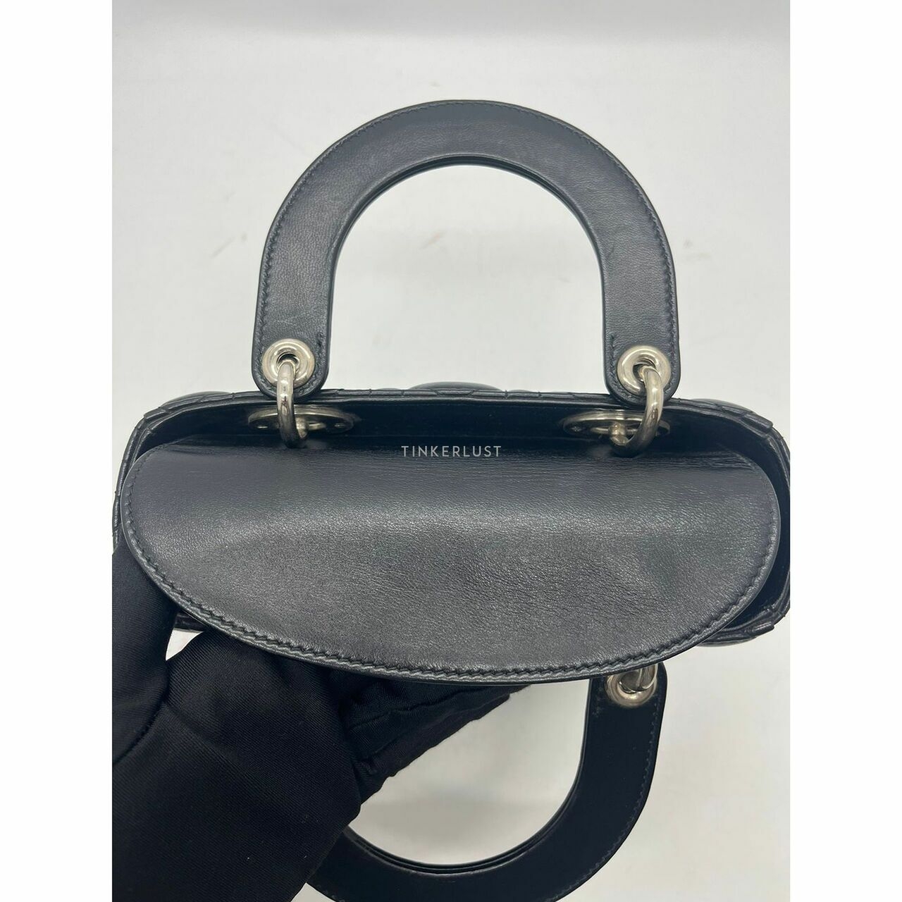 Christian Lady Dior Small Black Lambskin 2017 SHW Satchel