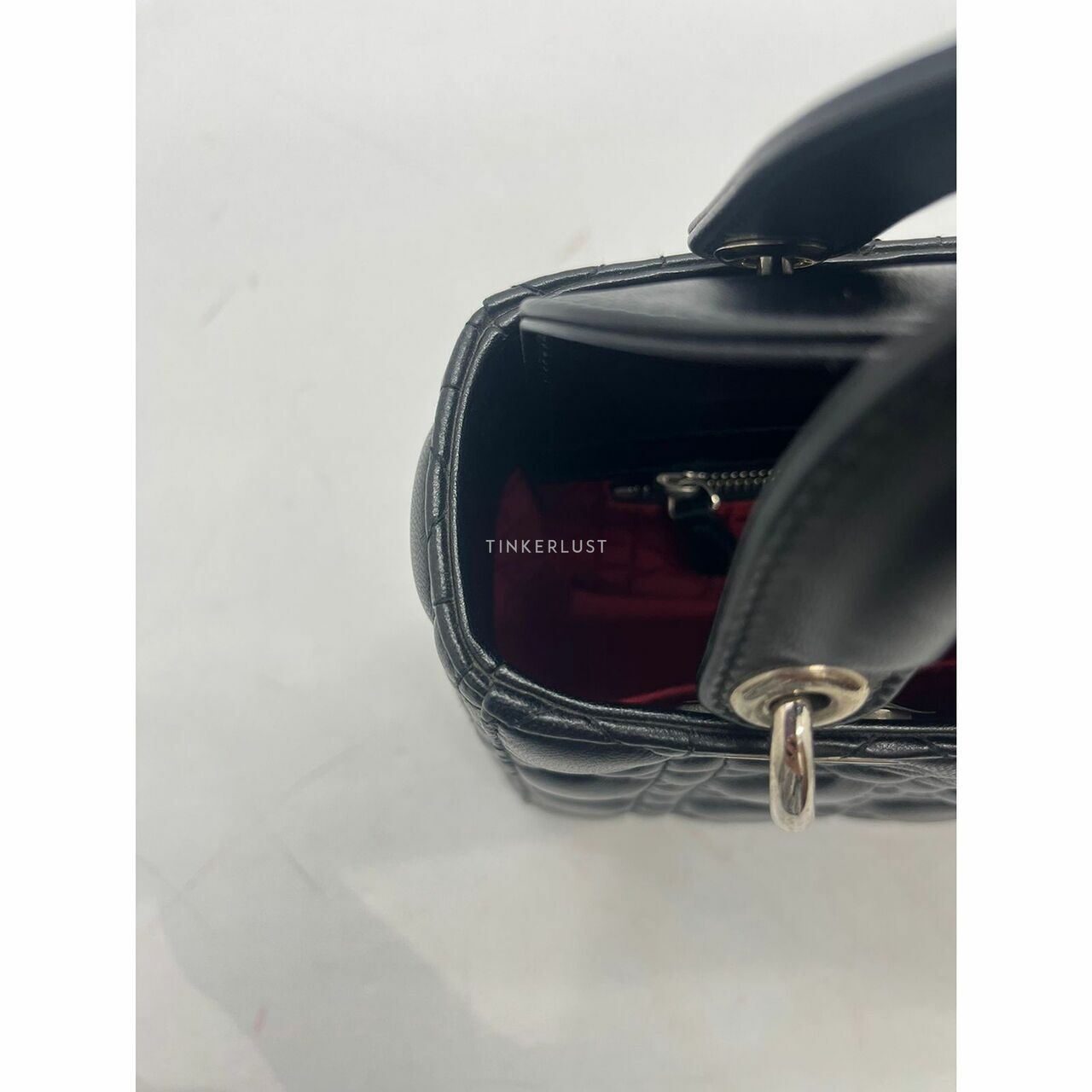 Christian Lady Dior Small Black Lambskin 2017 SHW Satchel