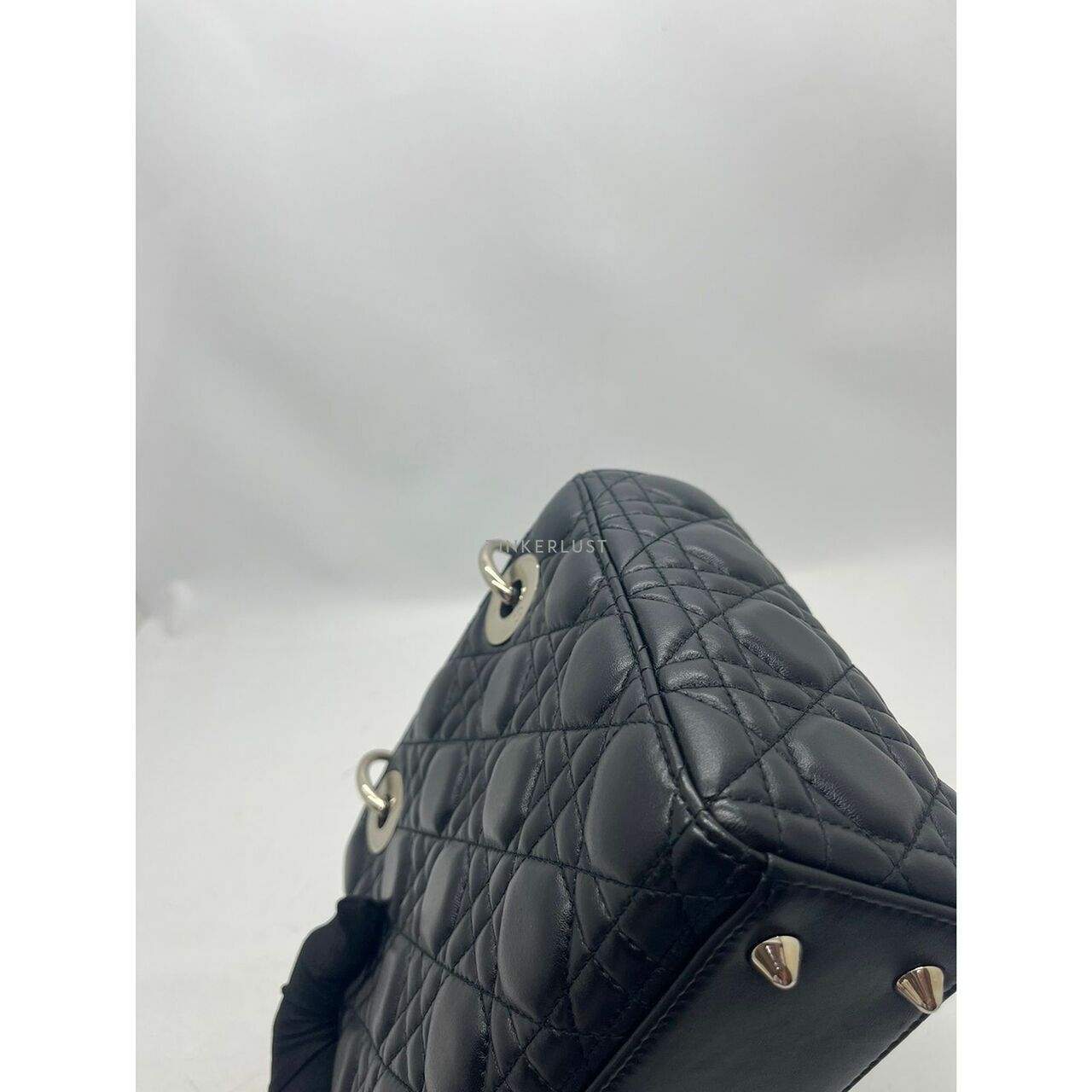 Christian Lady Dior Small Black Lambskin 2017 SHW Satchel