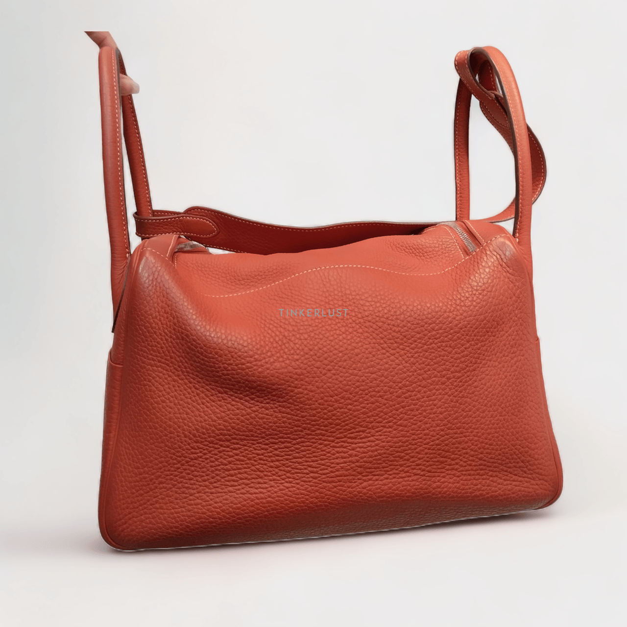 Hermes Lindy 34 Cuivre Taurillon PHW Stamp #O Square Shoulder Bag