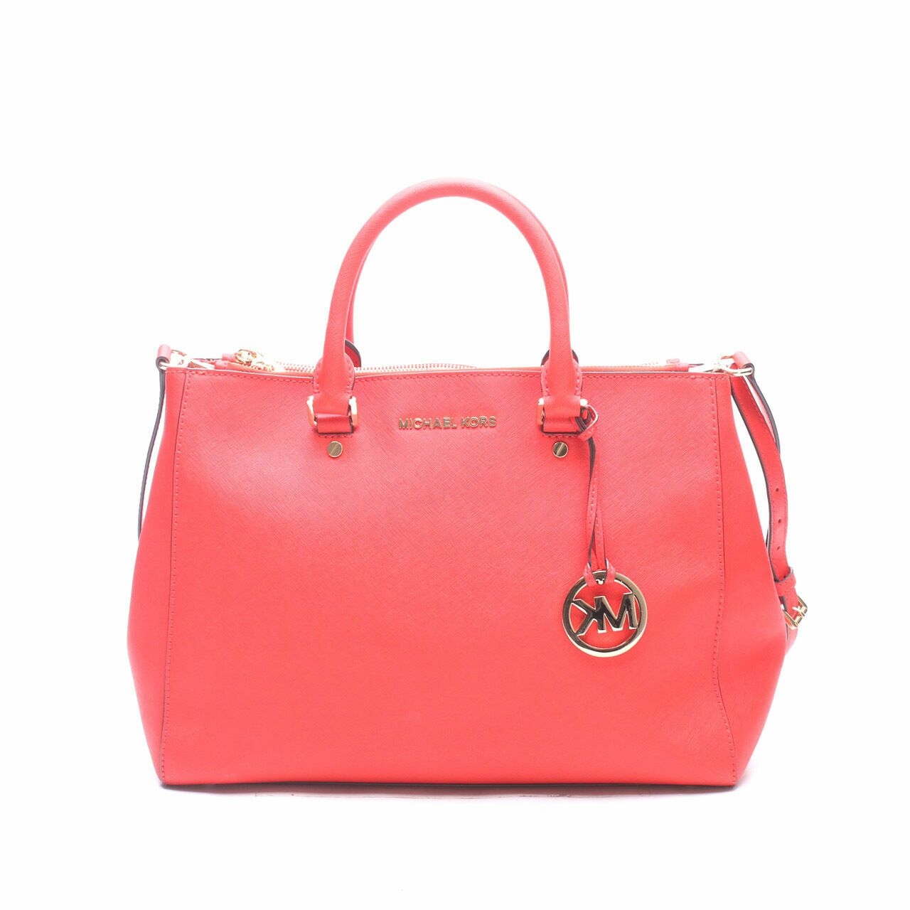  Michael Kors Sutton Red Saffiano Satchel