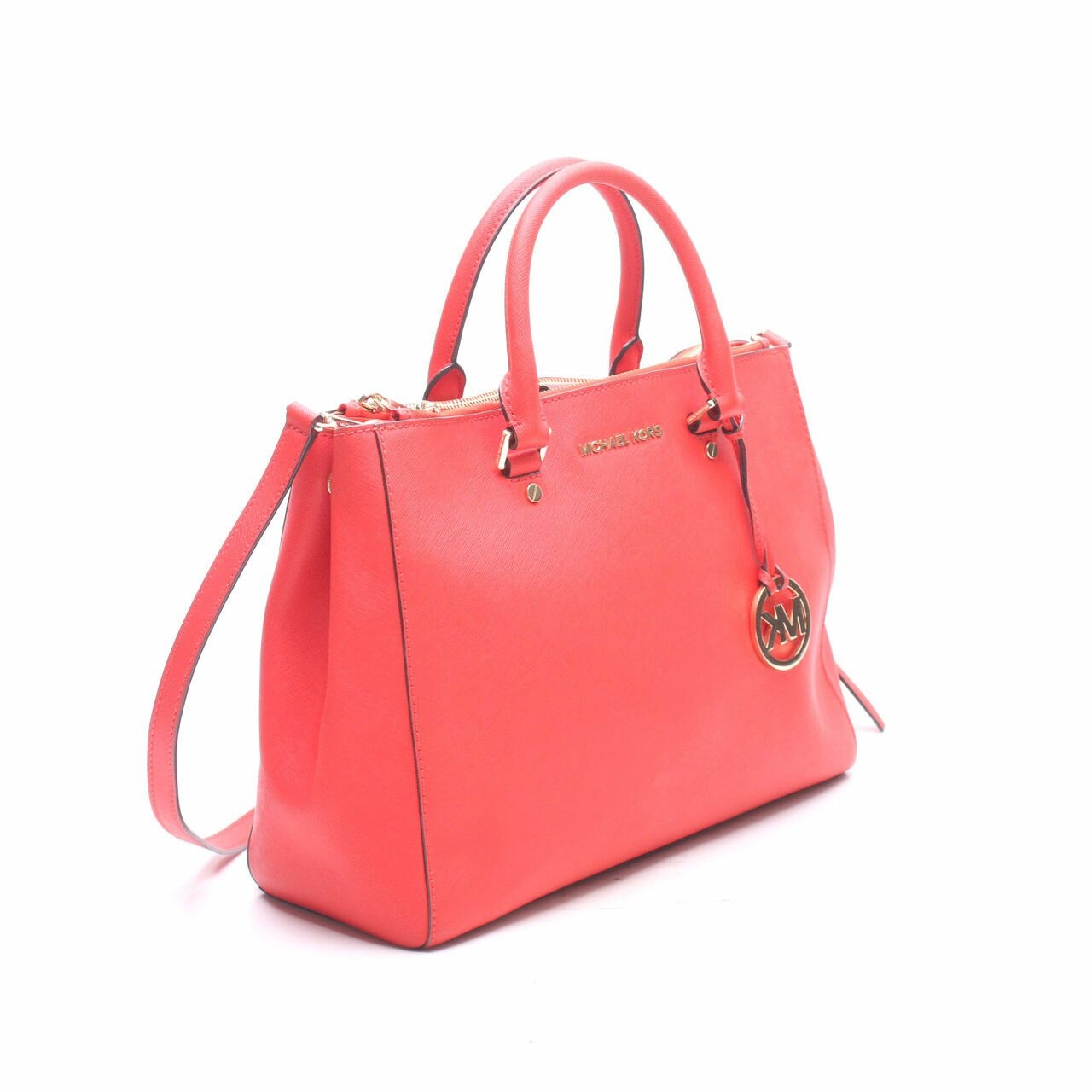  Michael Kors Sutton Red Saffiano Satchel