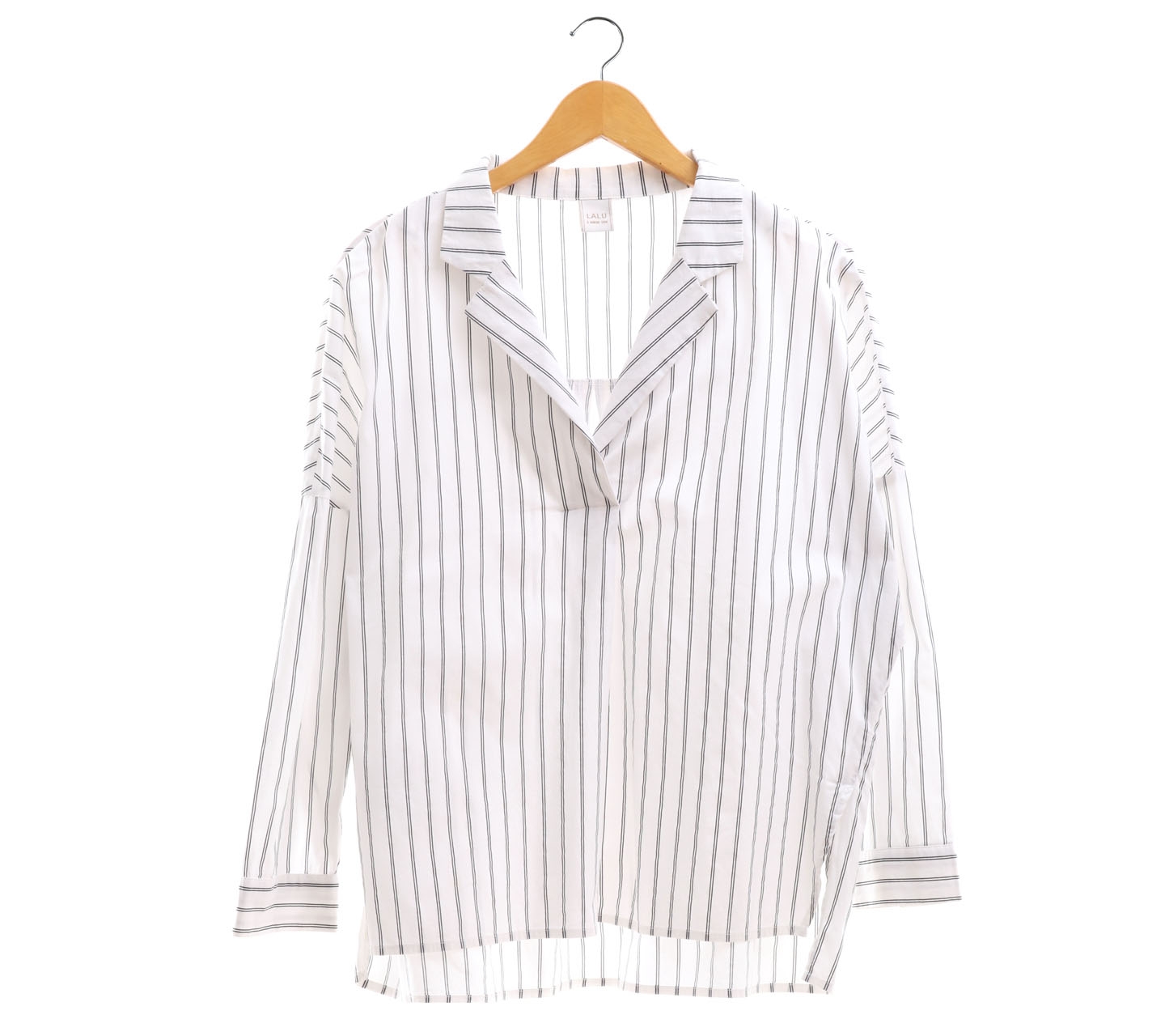 Lalu White Striped Blouse