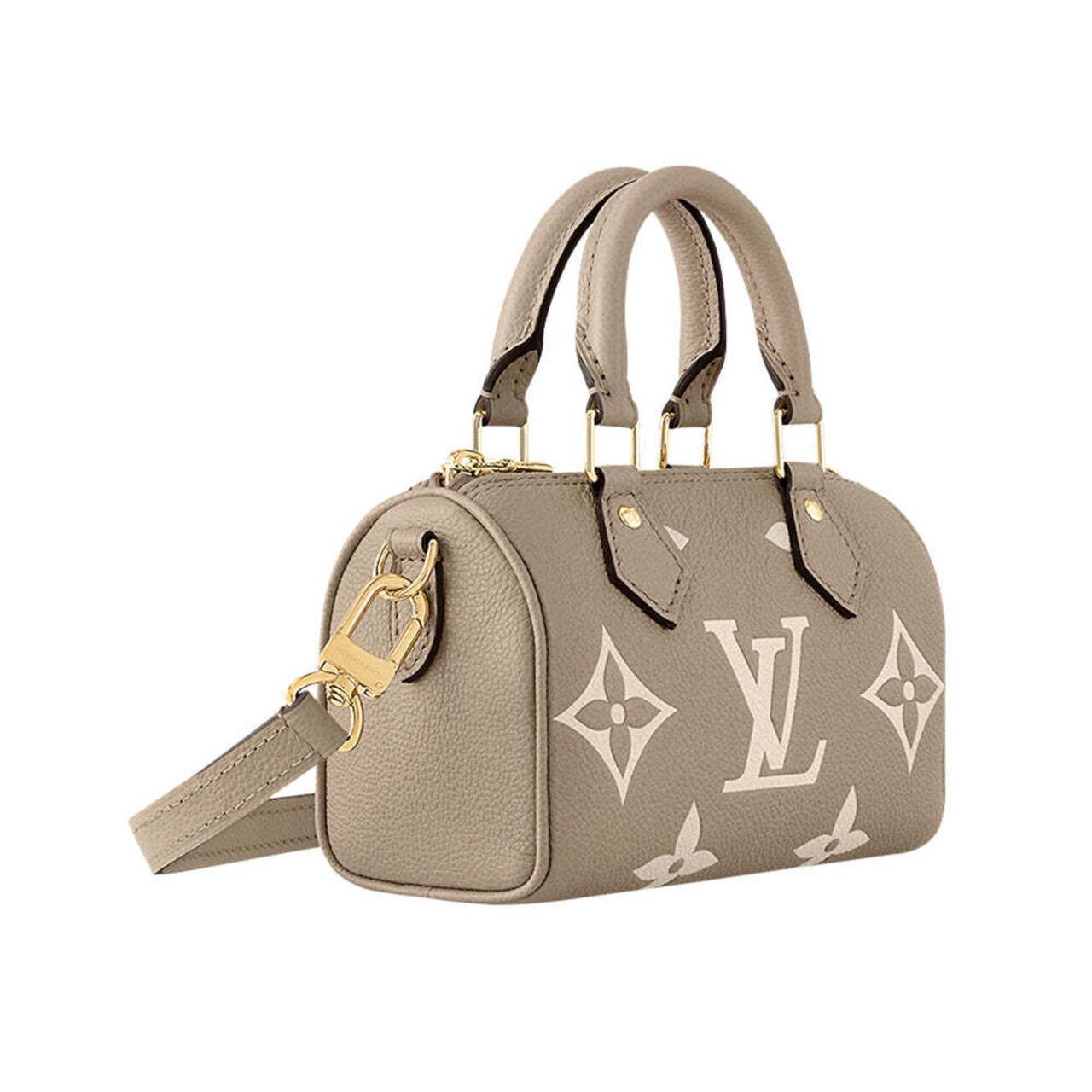 Louis Vuitton Nano Speedy Bicolour Monogram Empreinte Handbag Tourterelle / Cream