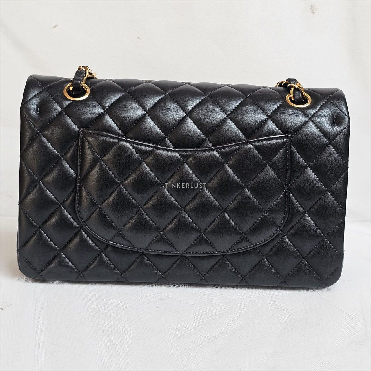 Chanel Medium Lambskin Black Double Flap #23 GHW Shoulder Bag