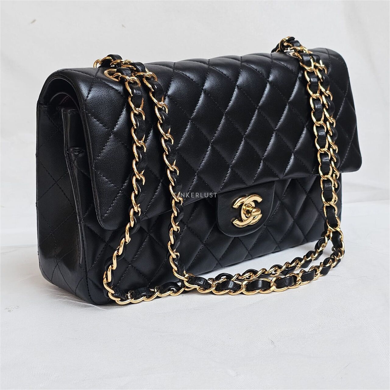 Chanel Medium Lambskin Black Double Flap #23 GHW Shoulder Bag