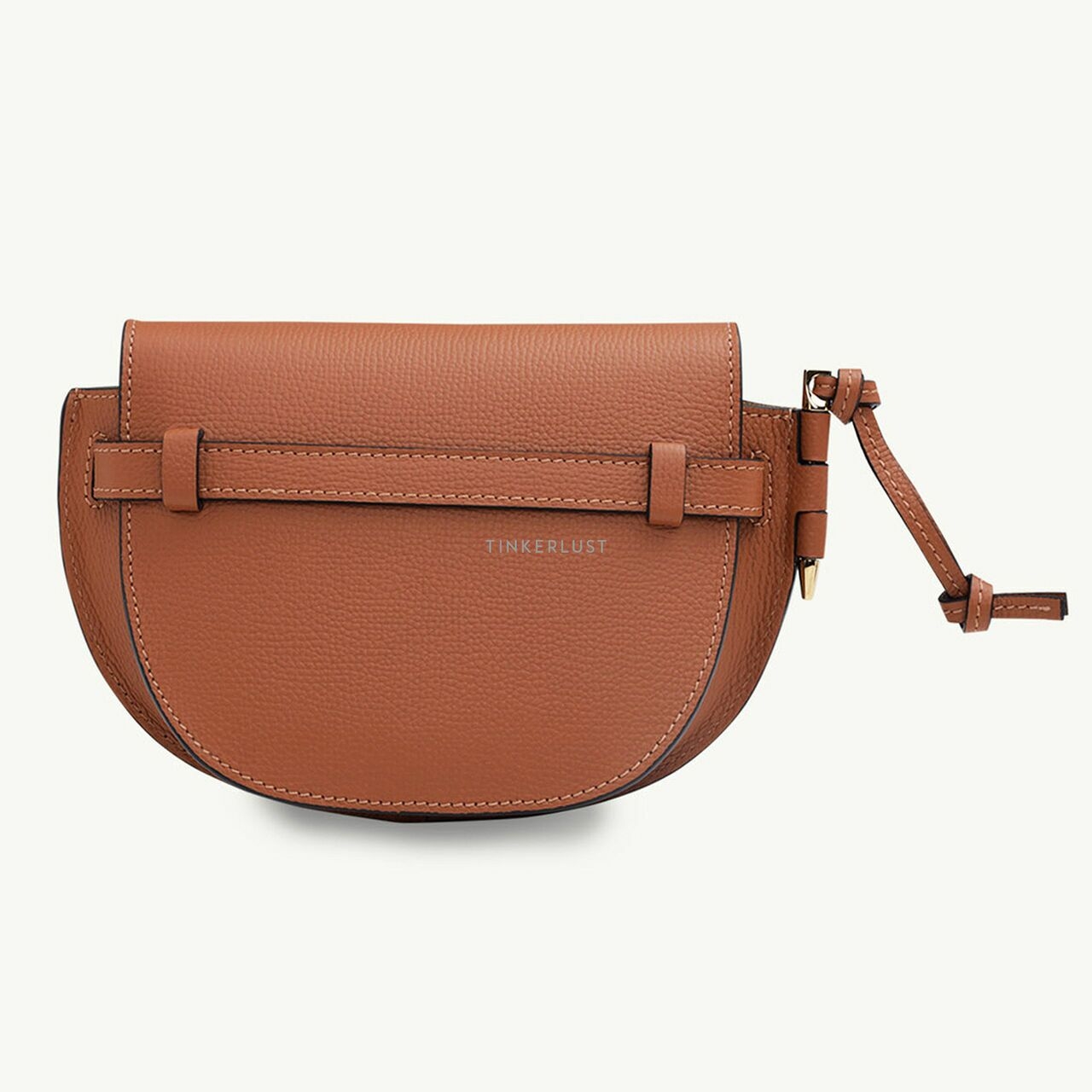 Loewe Mini Gate Shoulder Dual Bag in Tan Pebble Grained Calfskin 