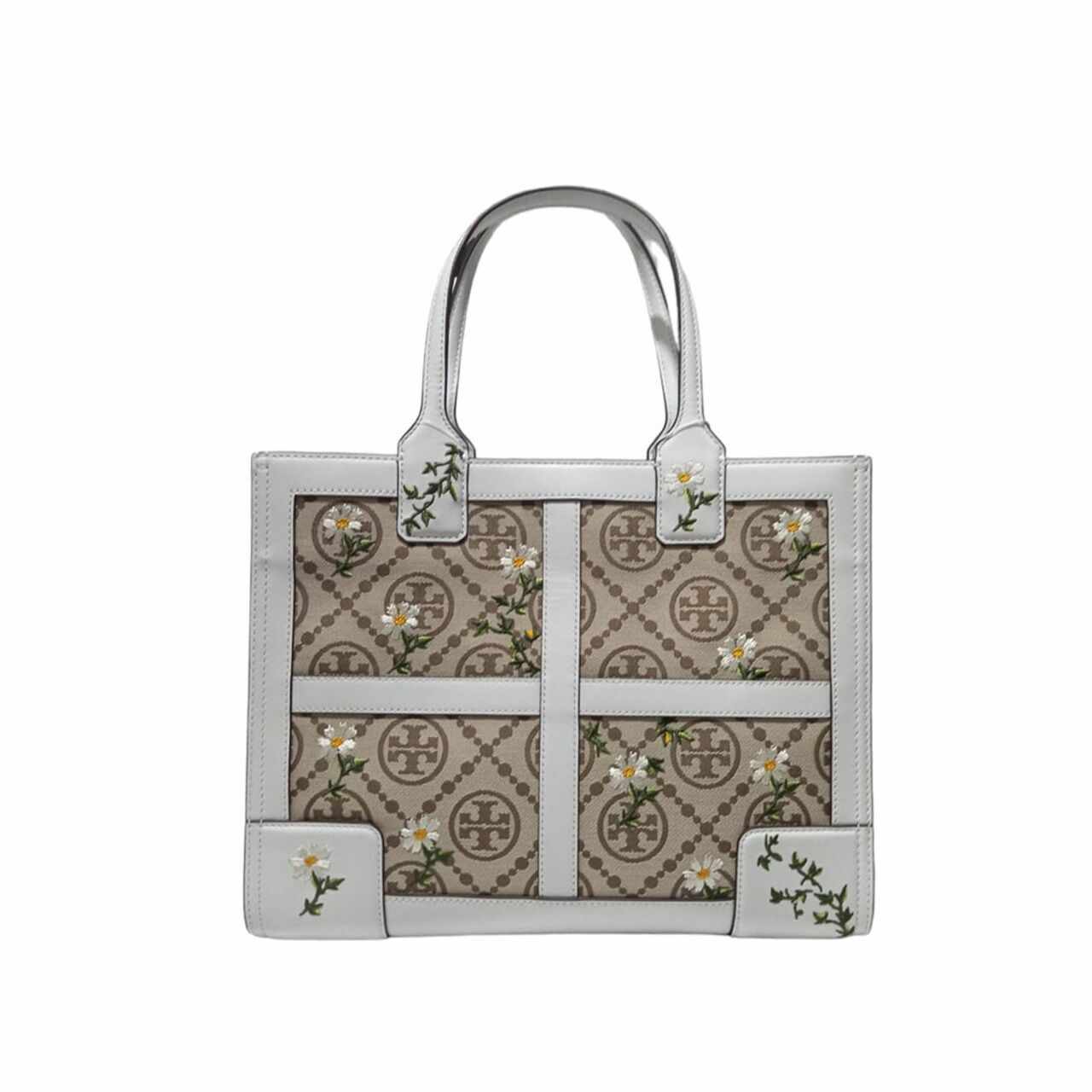 Tory Burch Ella Jacquard Quadrant Tote Hazel 