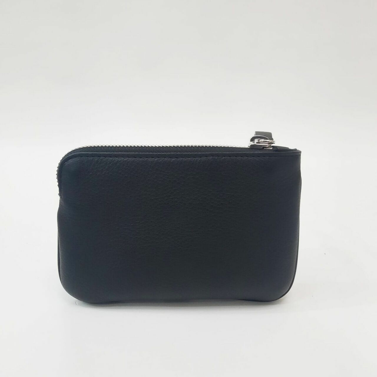 Balenciaga Small Zip Pouch Wallet Black Logo Leather