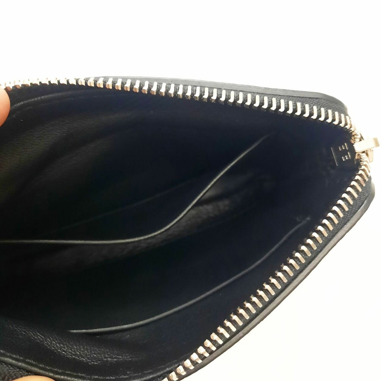 Balenciaga Small Zip Pouch Wallet Black Logo Leather