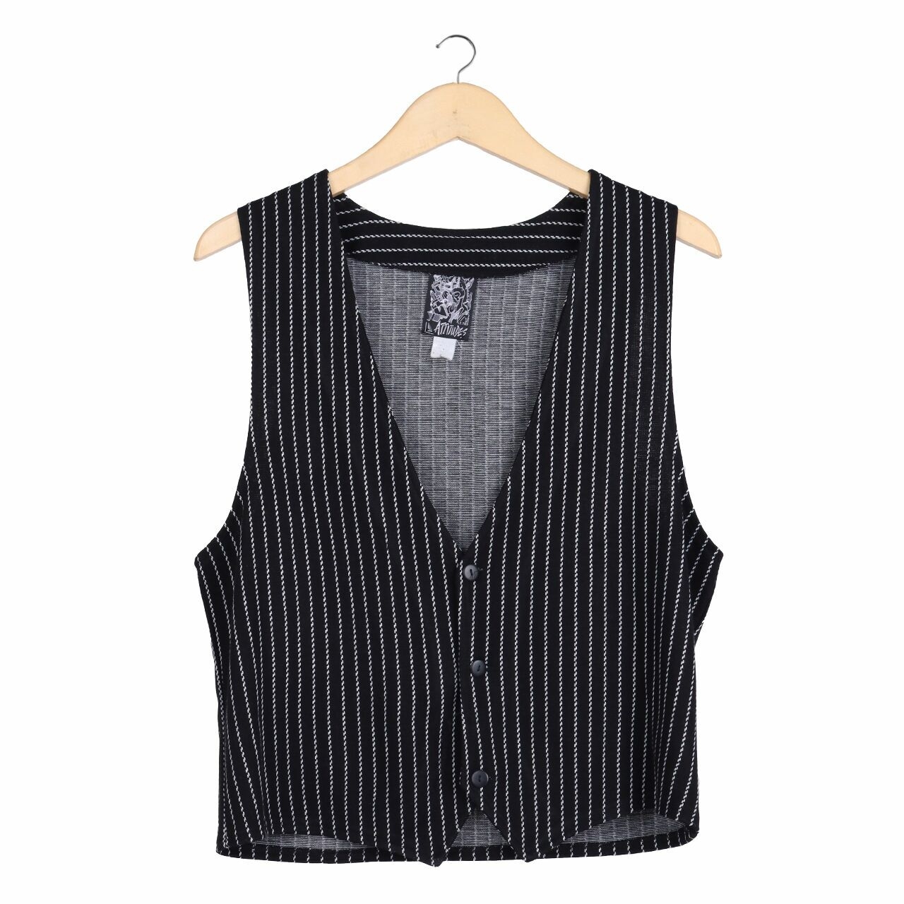 Private Collection Black & White Stripes Vest