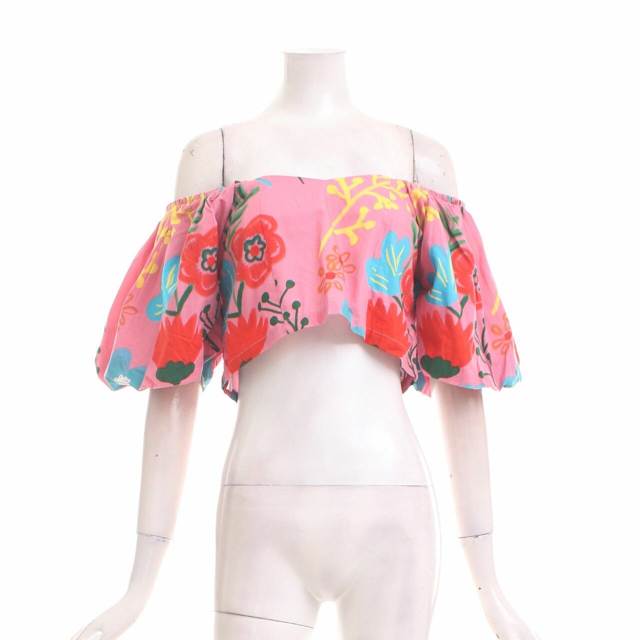 Calla The Label Pink Crop Multi Off Shoulder Blouse