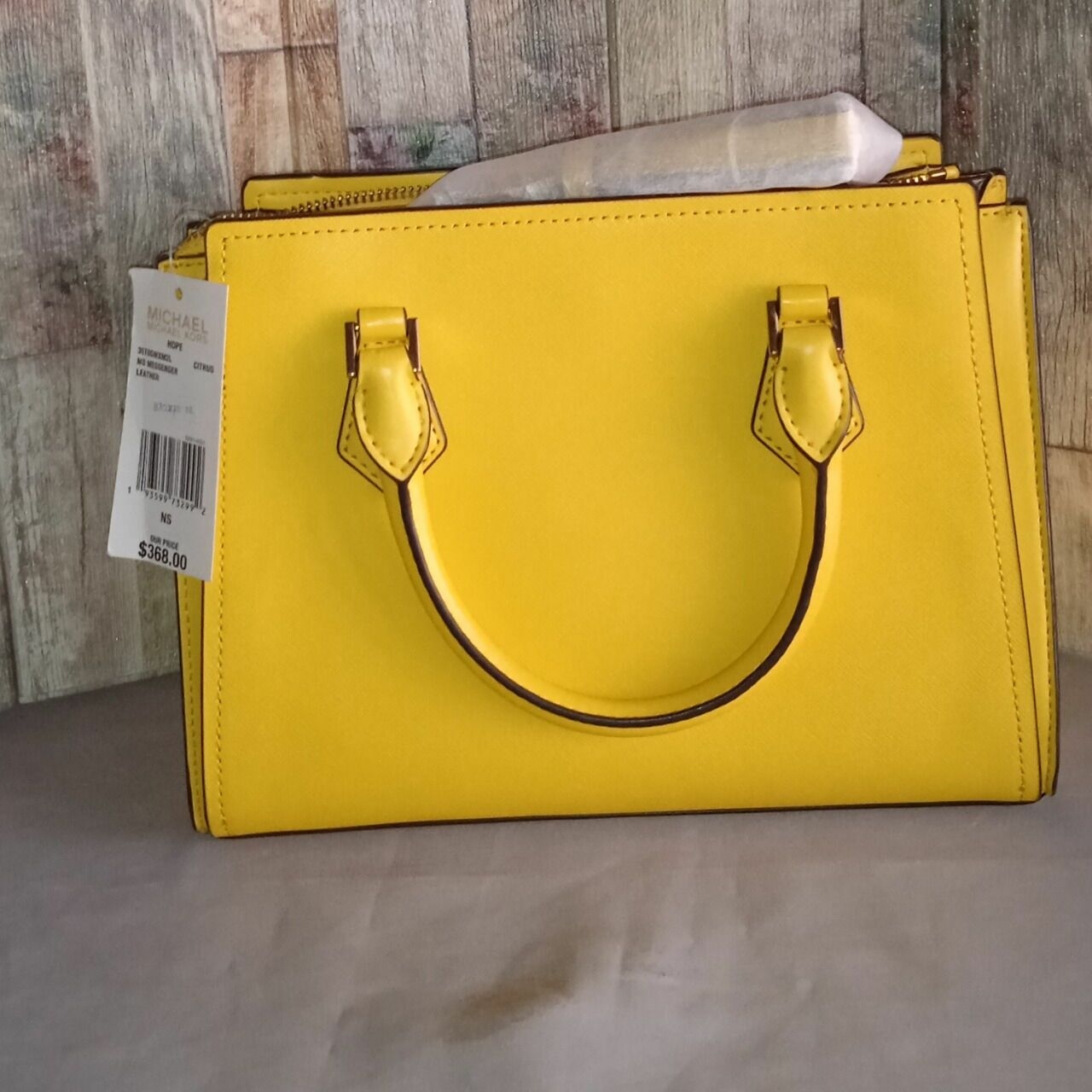 Michael Kors Hope Medium Messenger Leather Citrus