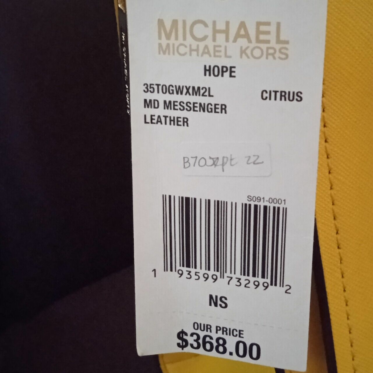 Michael Kors Hope Medium Messenger Leather Citrus