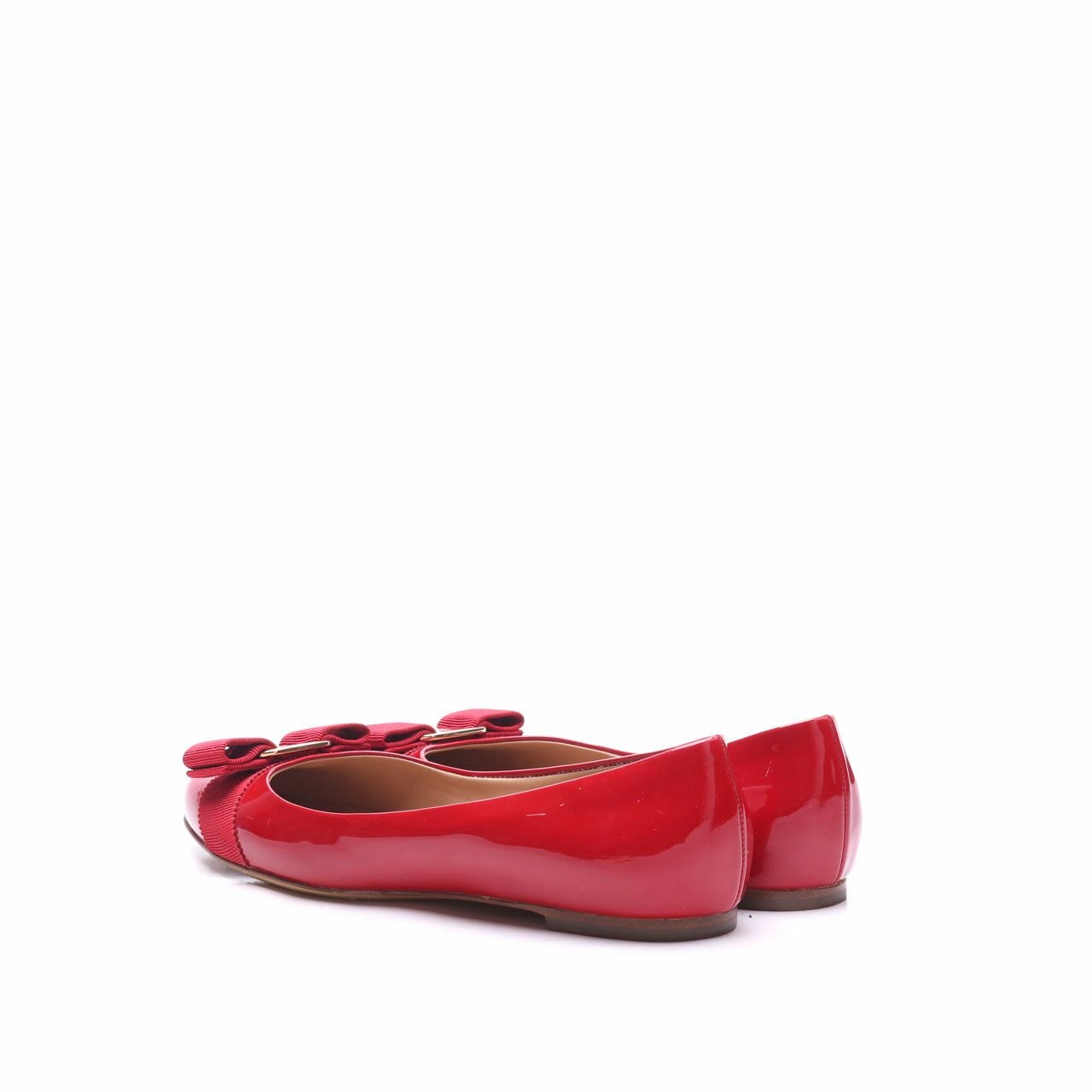  Salvatore Ferragamo Red Varina Flats Shoes