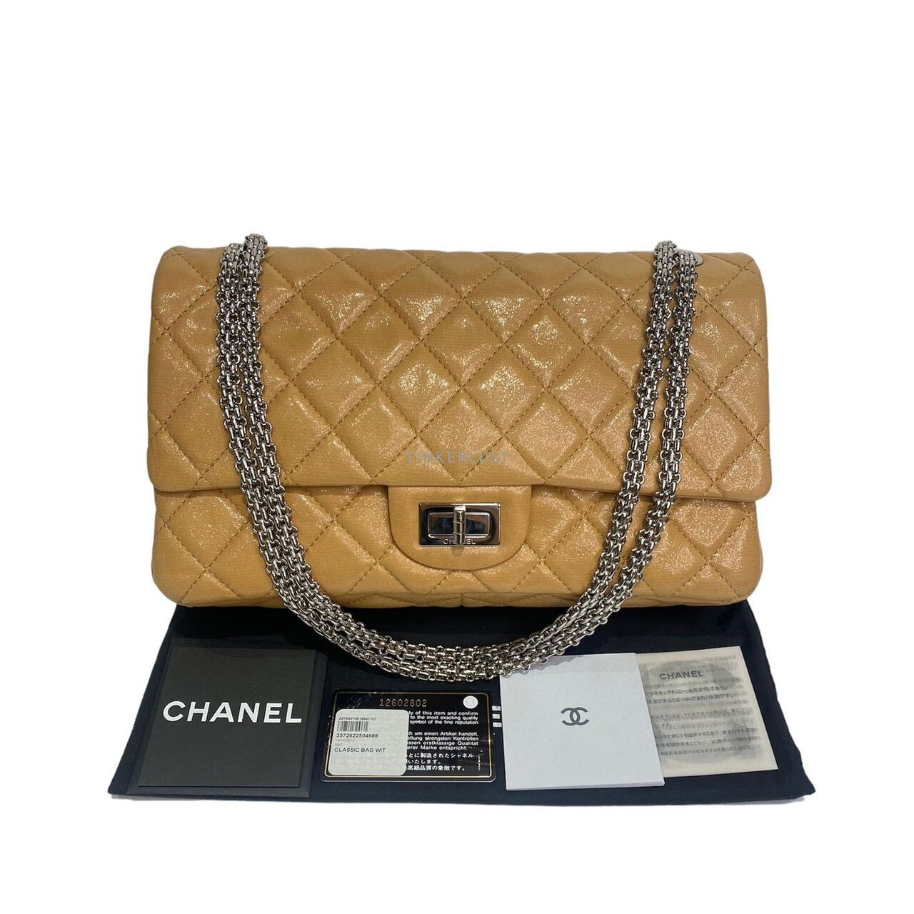 Chanel Reissue Classic Quilted Leather Double Flap In Beige SHW #12 Shoulder Bag