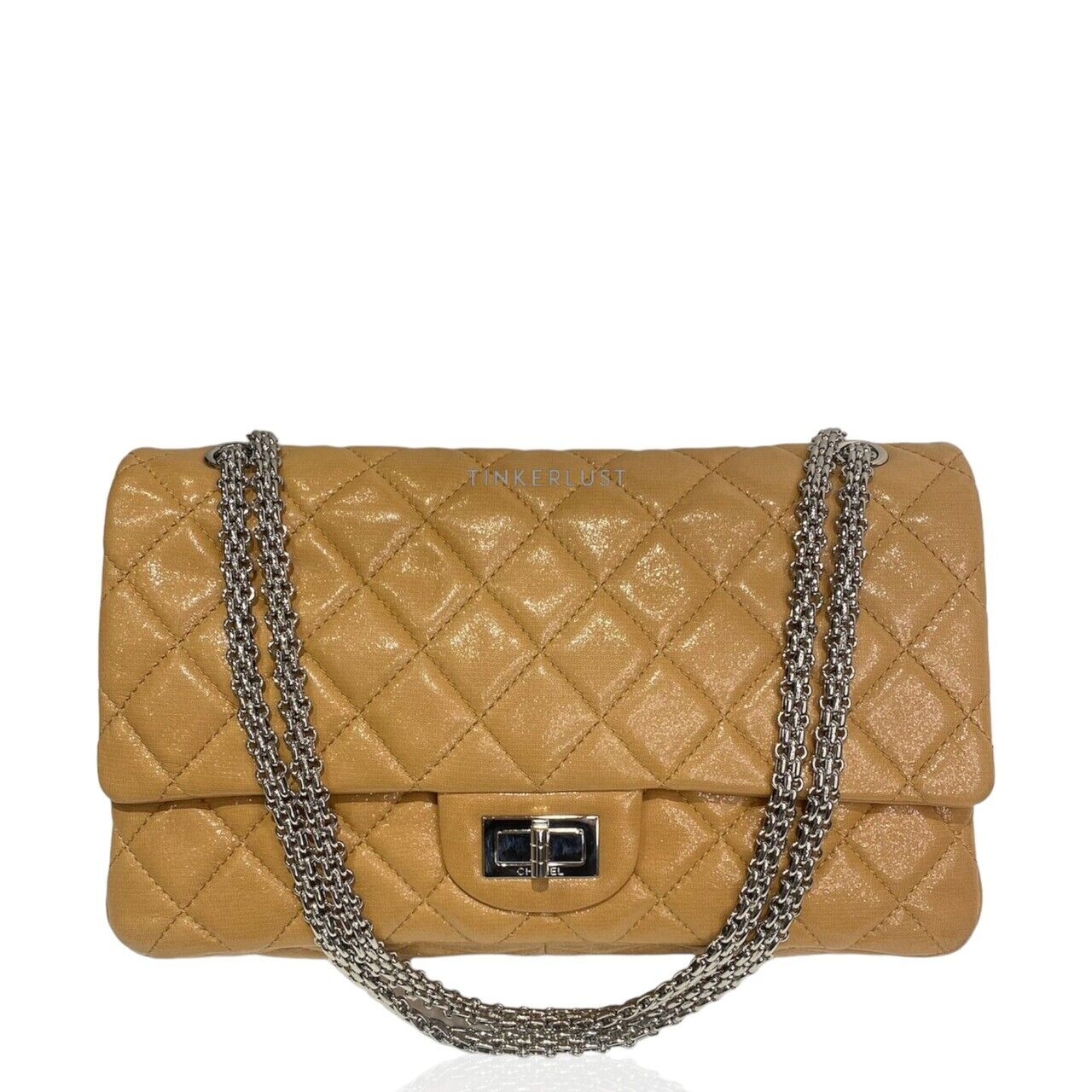 Chanel Reissue Classic Quilted Leather Double Flap In Beige SHW #12 Shoulder Bag