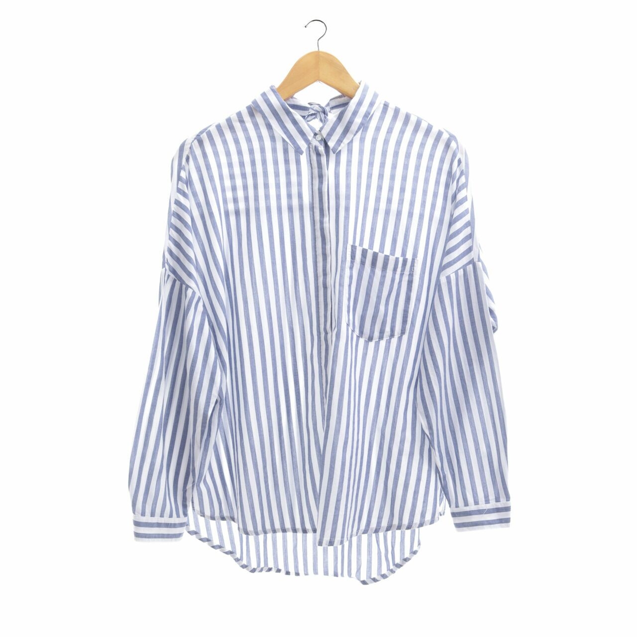 Zara Dark Blue Striped Shirt