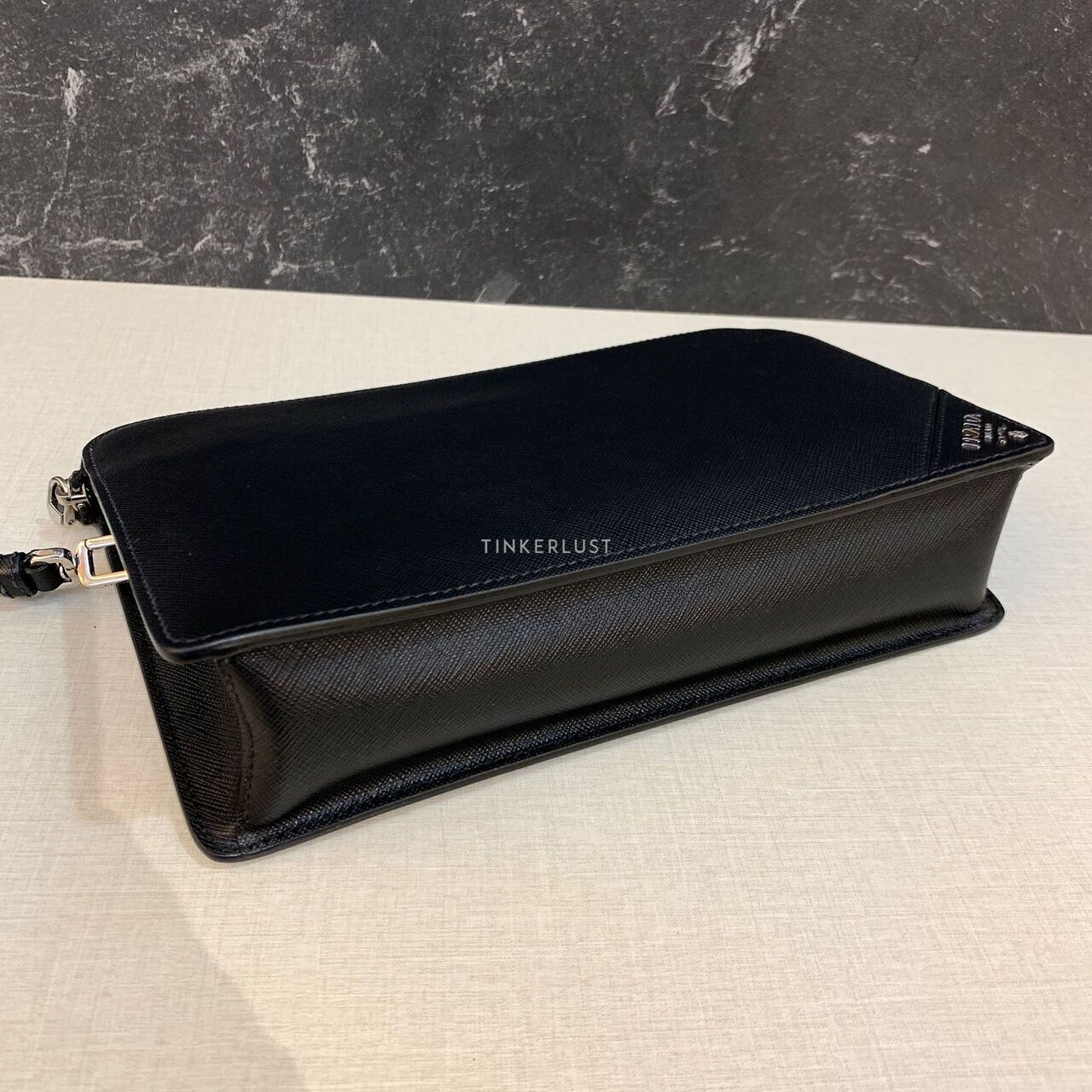 Prada Saffiano Pochette Black 2021 Clutch