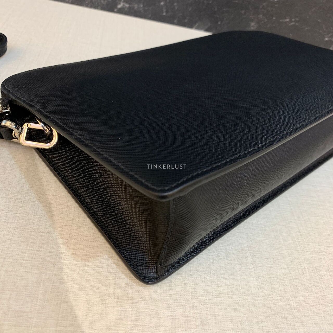 Prada Saffiano Pochette Black 2021 Clutch