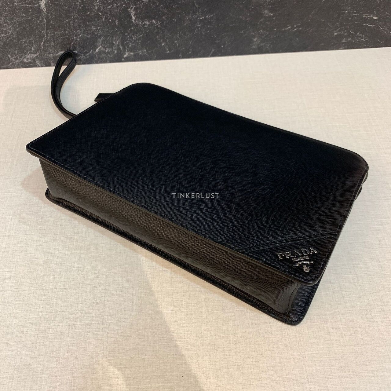 Prada Saffiano Pochette Black 2021 Clutch