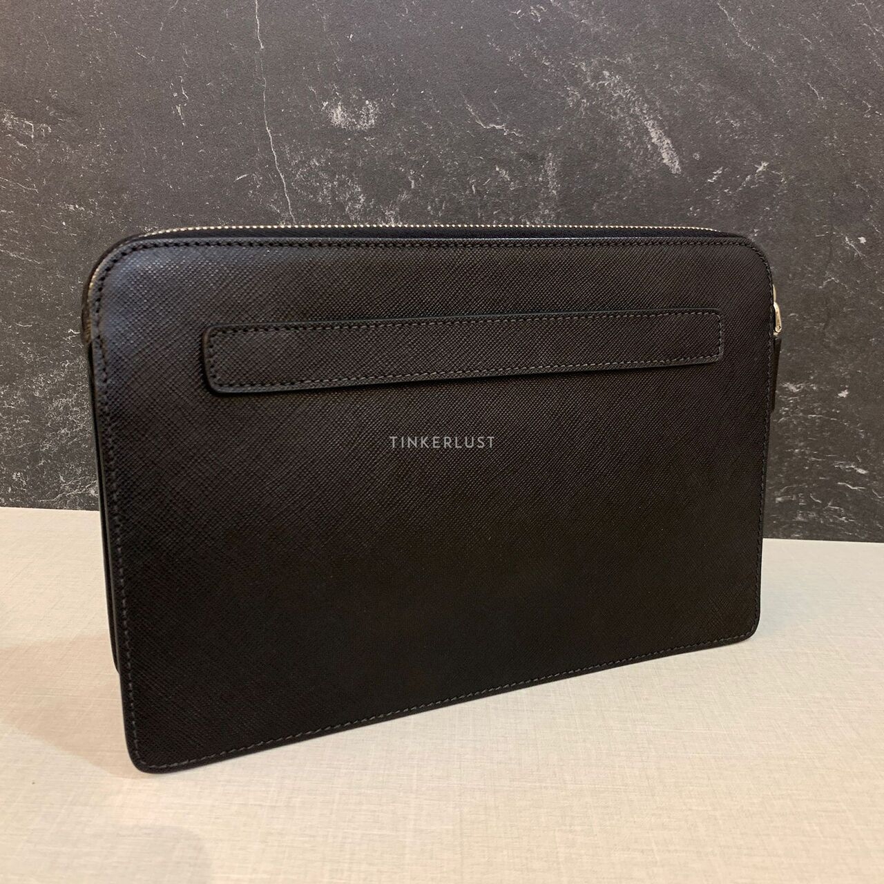 Prada Saffiano Pochette Black 2021 Clutch