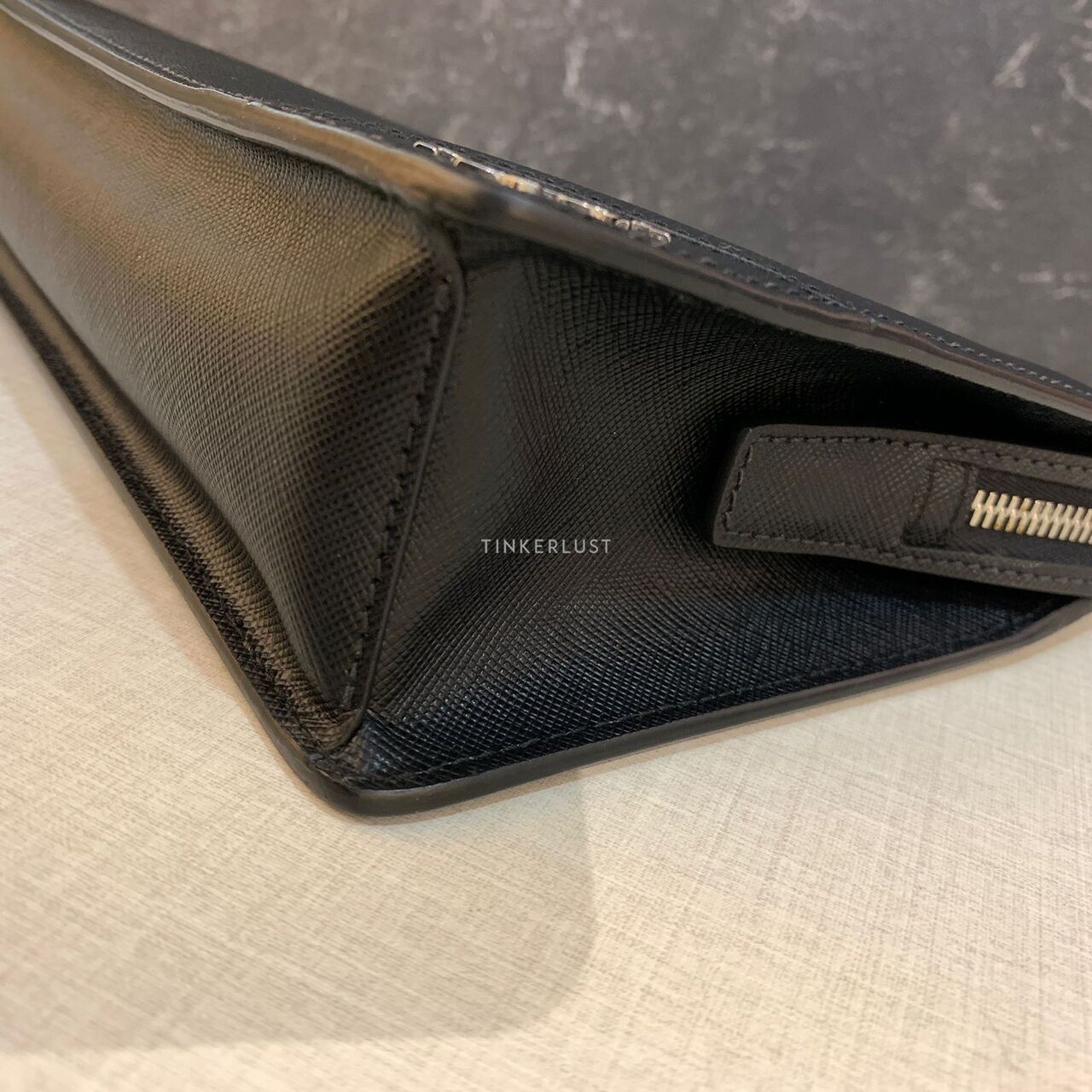 Prada Saffiano Pochette Black 2021 Clutch