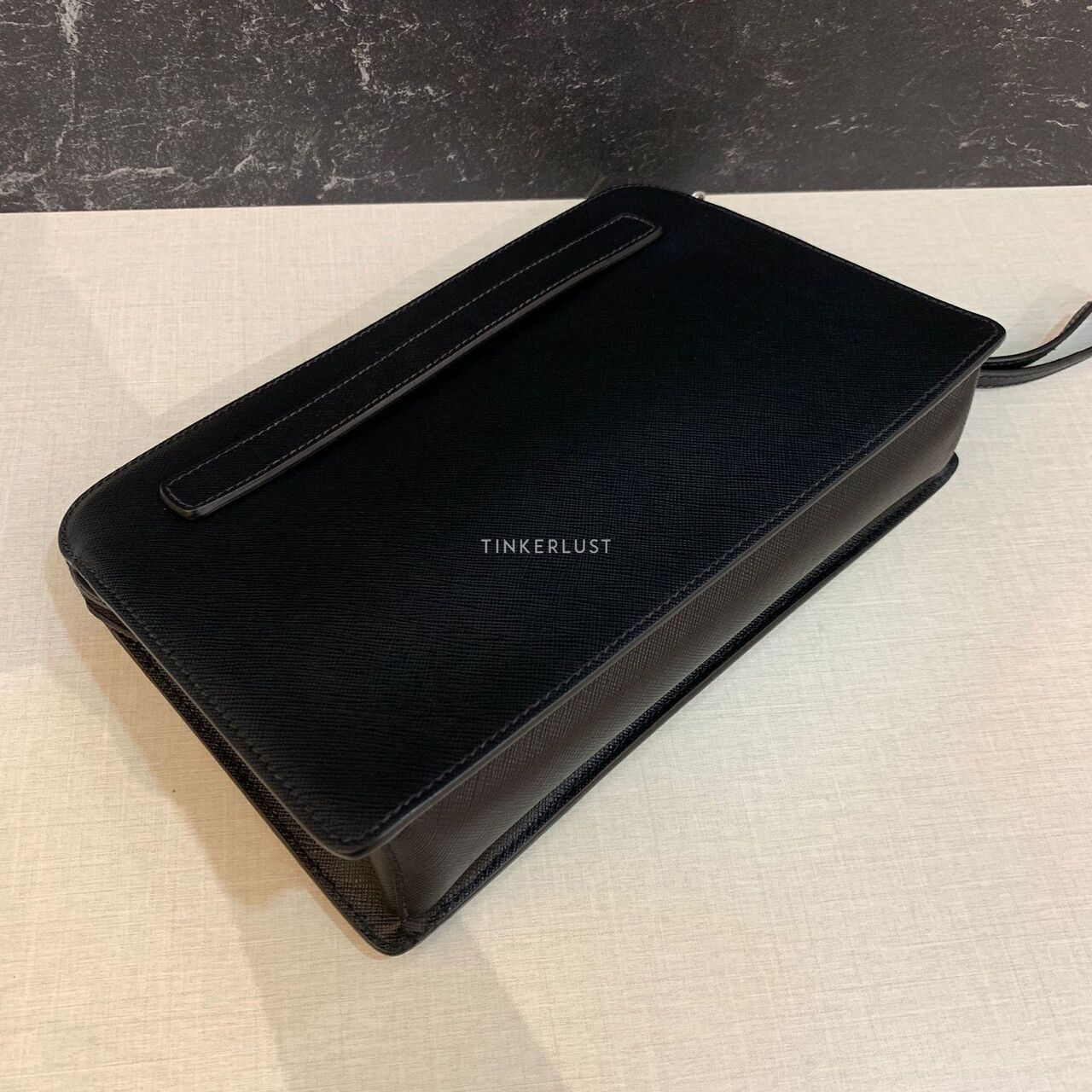 Prada Saffiano Pochette Black 2021 Clutch