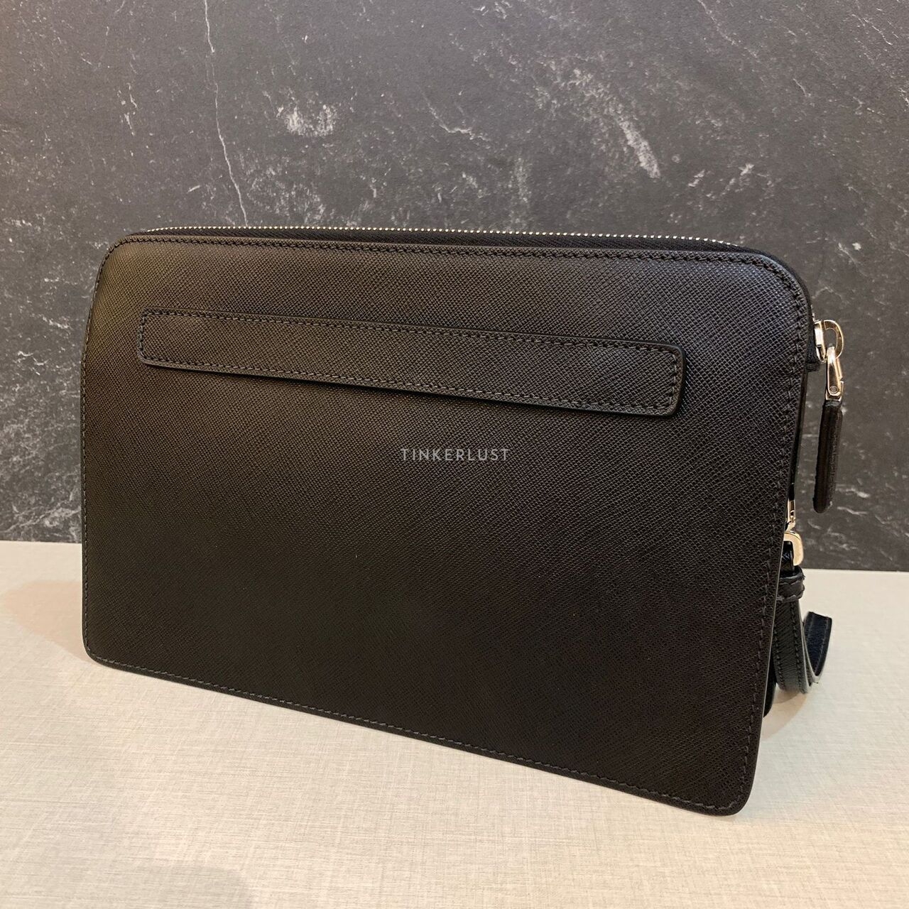 Prada Saffiano Pochette Black 2021 Clutch