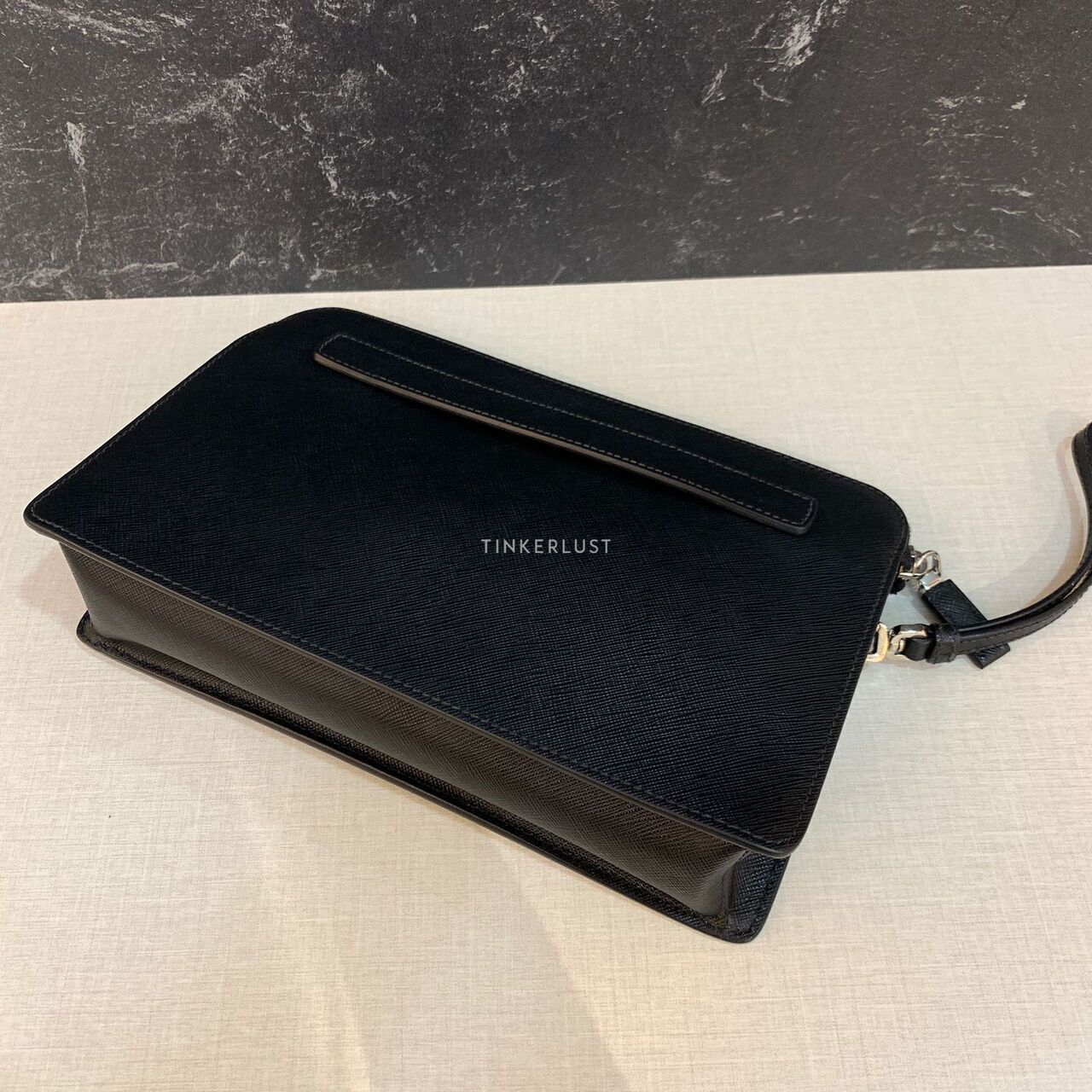 Prada Saffiano Pochette Black 2021 Clutch