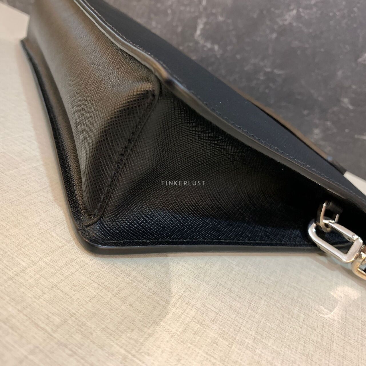 Prada Saffiano Pochette Black 2021 Clutch