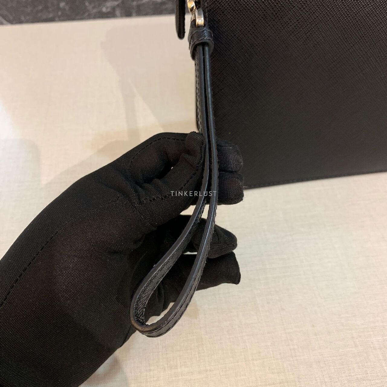 Prada Saffiano Pochette Black 2021 Clutch