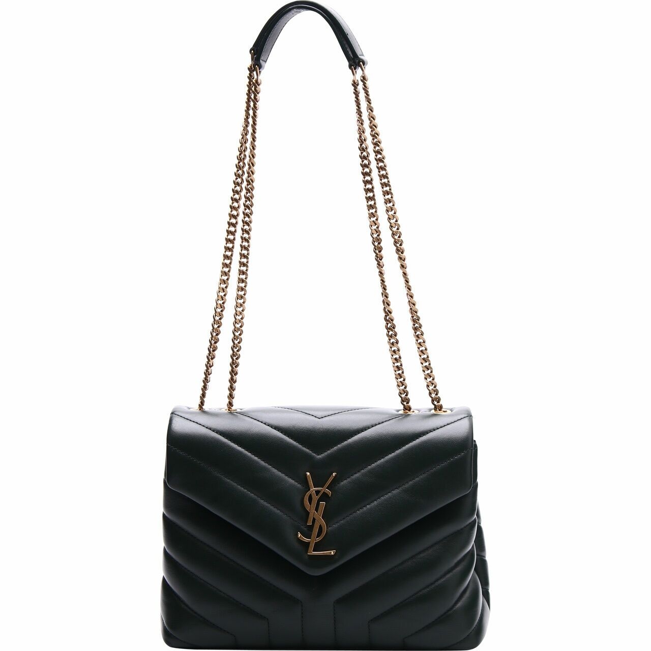 Yves Saint Laurent Small Loulou Bag in Green “Y” Matelassé Leather Shoulder Bag