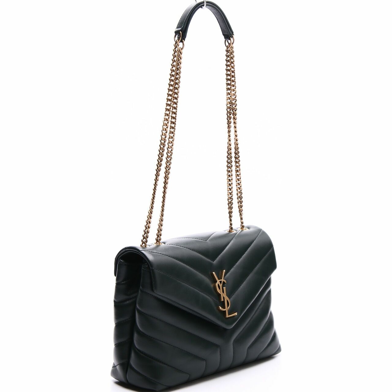 Yves Saint Laurent Small Loulou Bag in Green “Y” Matelassé Leather Shoulder Bag