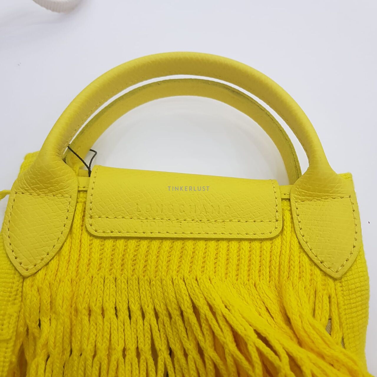 Longchamp Le Pliage Filet In Jaune/Orange L Limited Edition Sling Bag