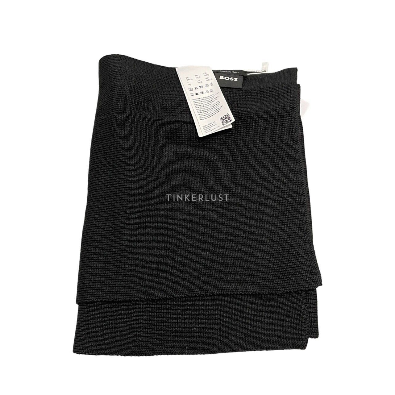 Boss Furioso Black Wool Scarf