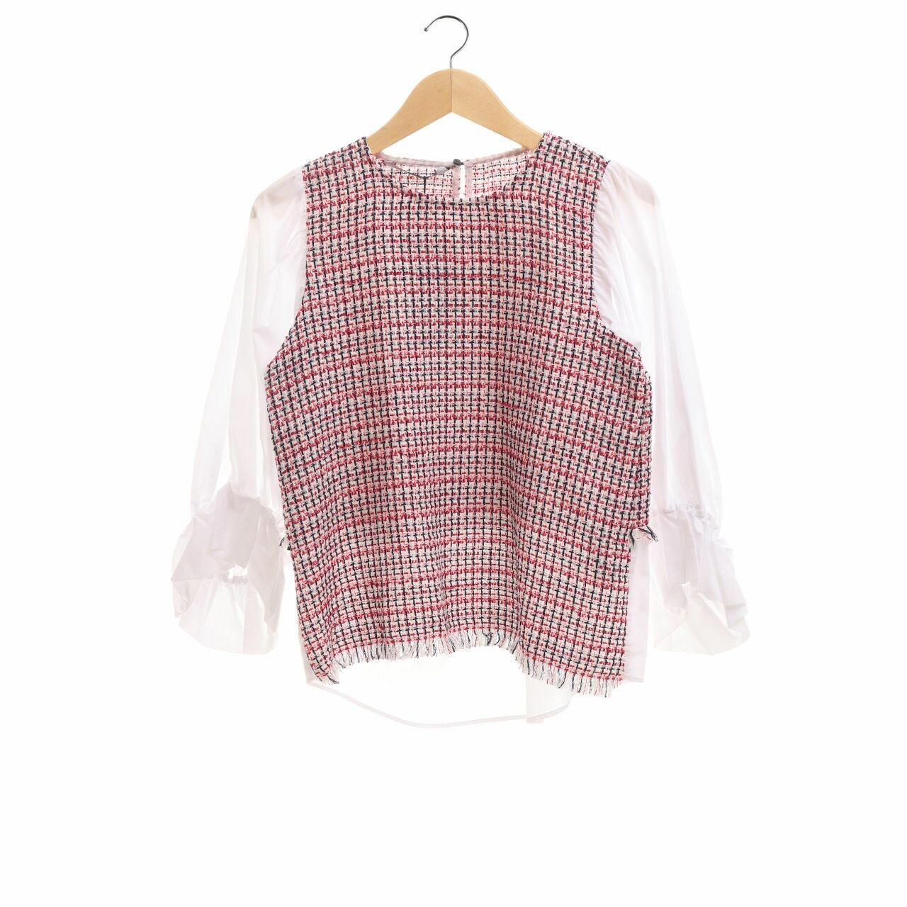 Zara White & Red Blouse