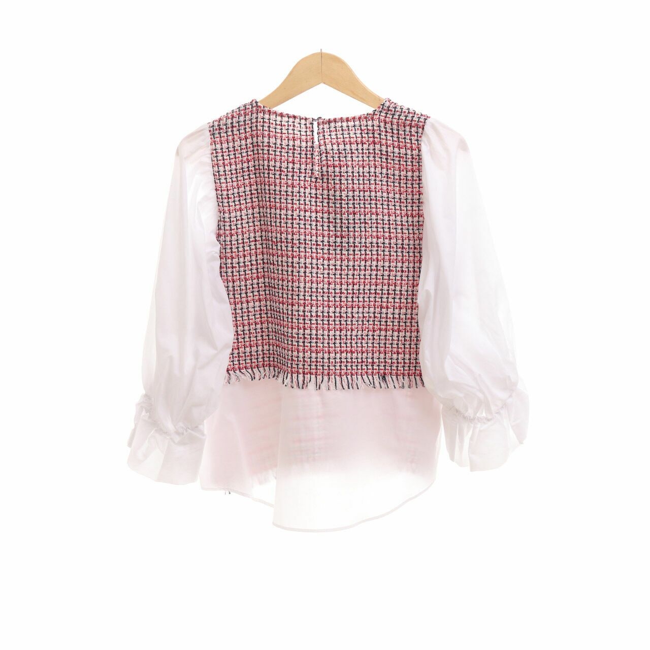 Zara White & Red Blouse