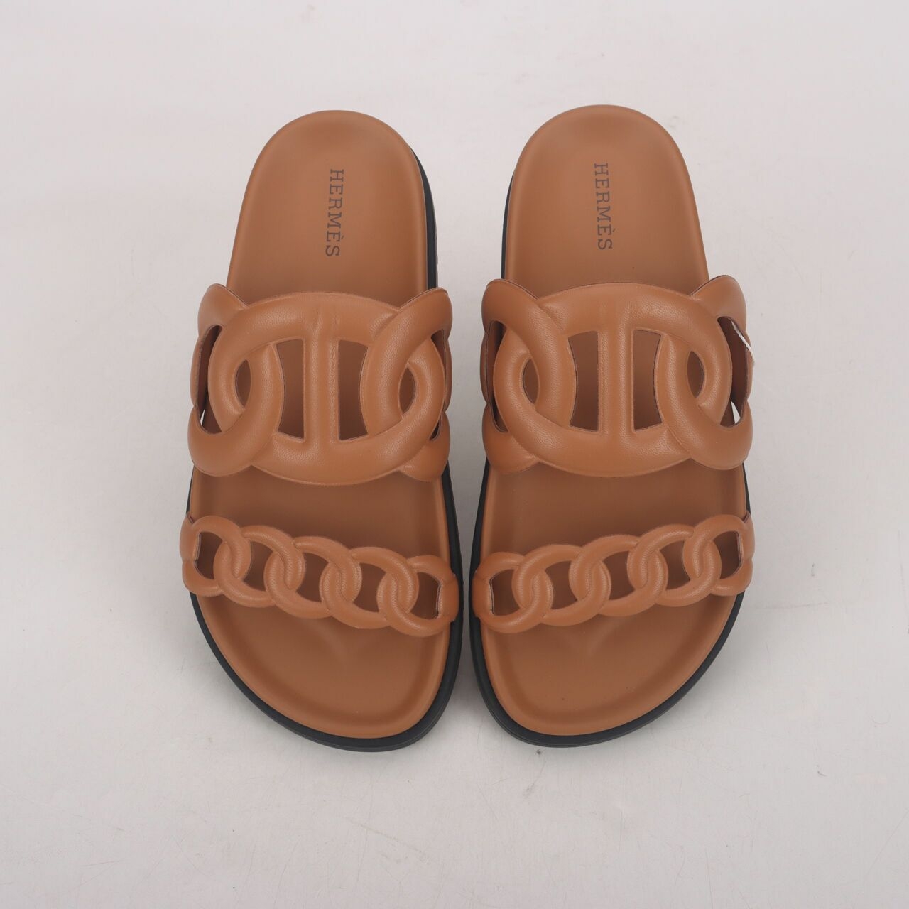 Hermes Nappa Naturel Brown Sandals