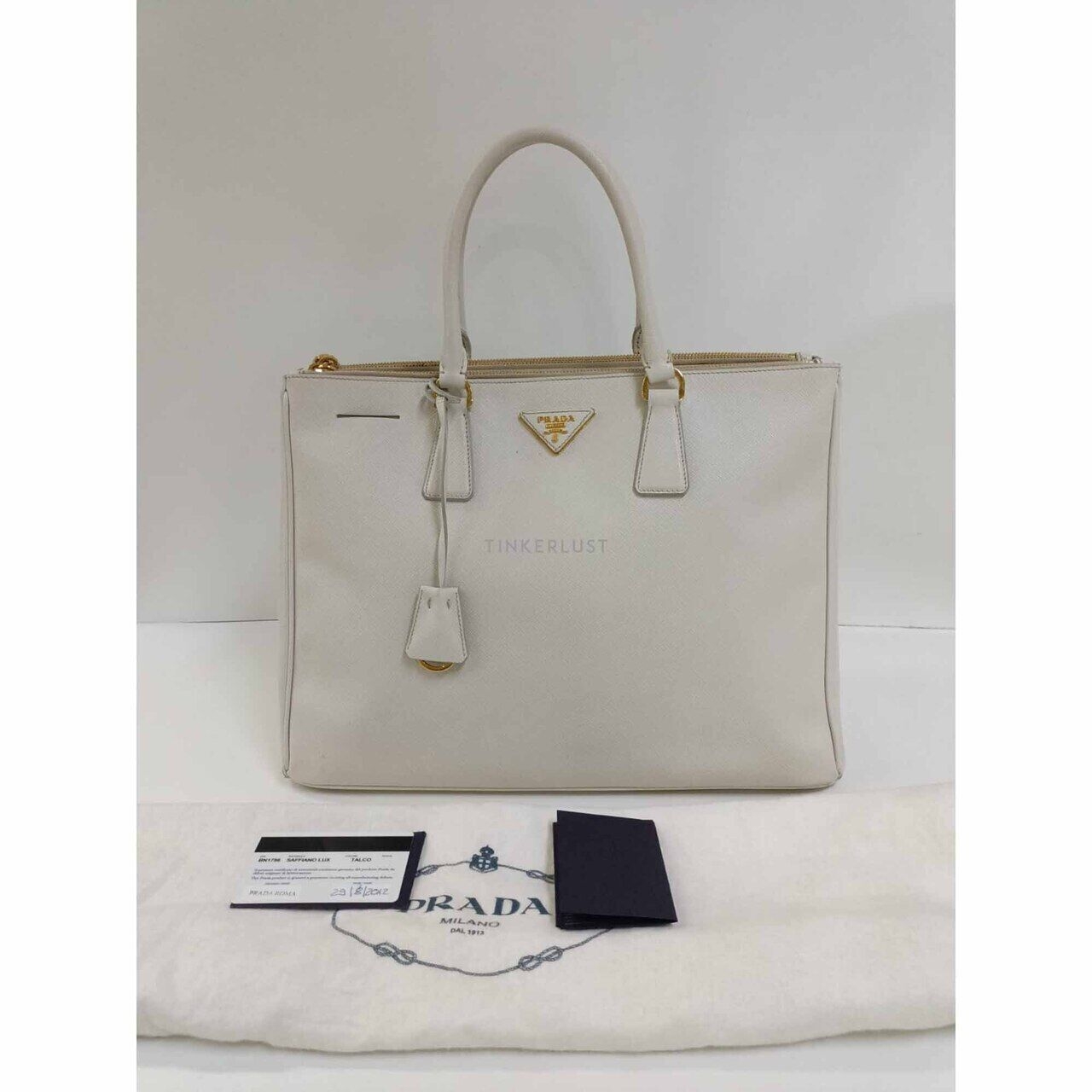 Prada BN1786 Galleria Saffiano Lux Talco 2012 Handbag