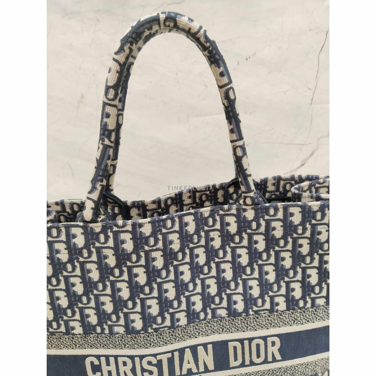 Christian Dior Large Dior Book Tote Oblique Navy