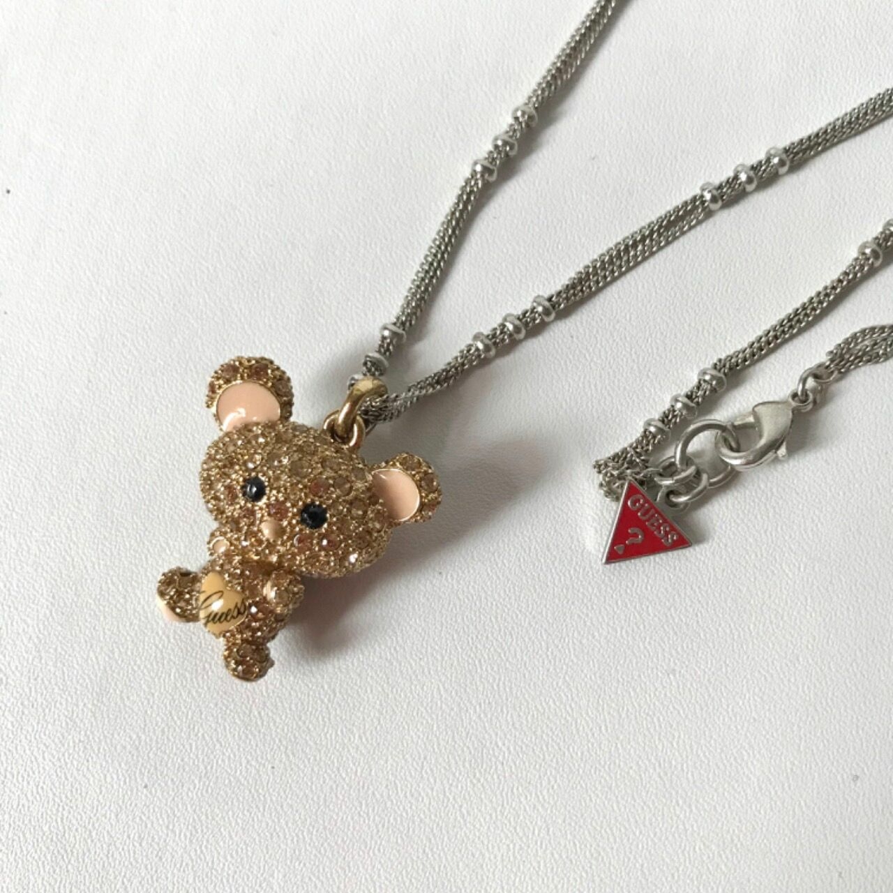 Guess Gold Bear Long Necklace