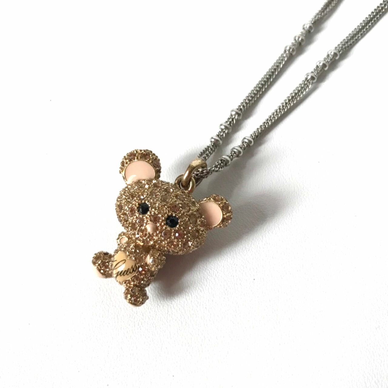 Guess Gold Bear Long Necklace