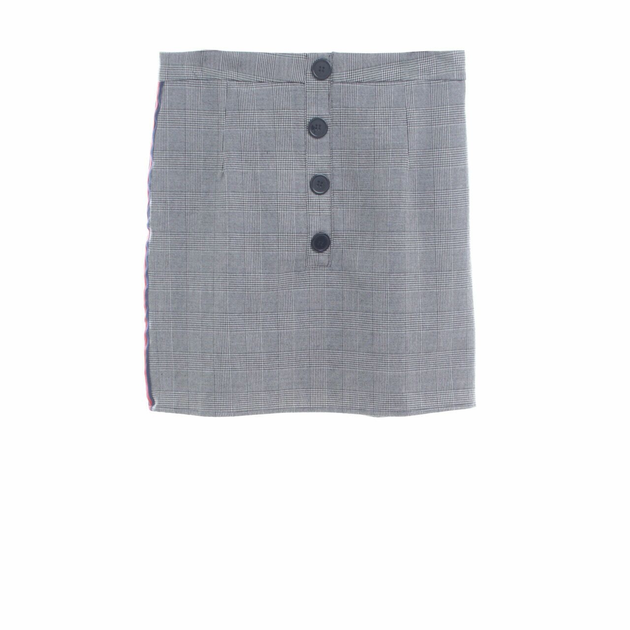 Cotton Ink Grey Houndstooth Mini Skirt