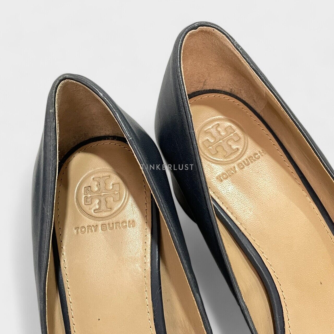 Tory Burch Janey Navy Block Heels