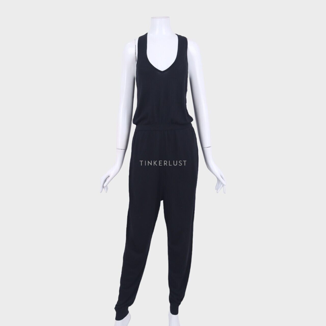 Diane Von Furstenberg Sleeveless Jogger Black Jumpsuit