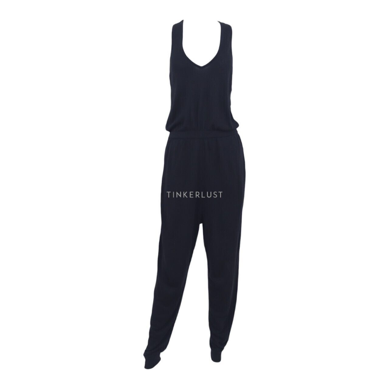 Diane Von Furstenberg Sleeveless Jogger Black Jumpsuit