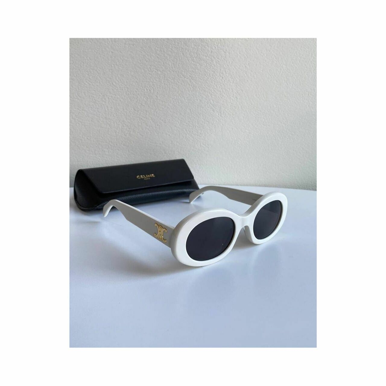 Celine Triomphe 01 Sunglasses In White 